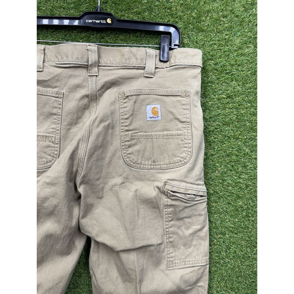 Carhartt Carpenter Pants Mens 38x30 Relaxed Fit Khaki Workwear Tan 102291-253 - Picture 5 of 12